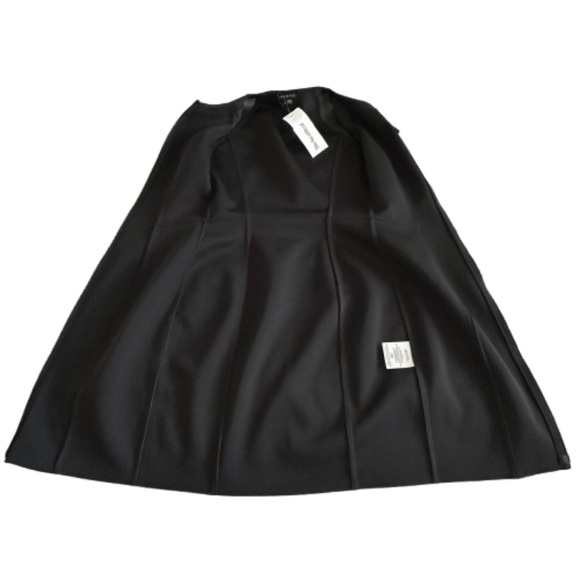 Theory Sz. 0 Tenna Black Neoprene Peplum Sheath Short Sleeve Zip Up Pencil Dress - Picture 9 of 15